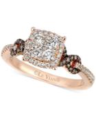 Le Vian Chocolate And White Diamond Braided Ring In 14k Rose Gold (1 Ct. T.w.)