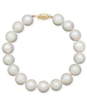 "belle De Mer Pearl Bracelet, 7-1/2"" 14k Gold Cultured Freshwater Pearl Strand (10-11mm)"