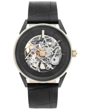 Kenneth Cole New York Men's Automatic Black Leather Strap Watch 42mm