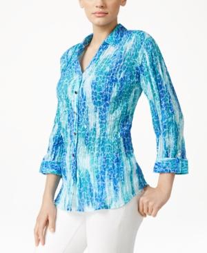 Jm Collection Printed Sequined Shirt, Only At Macy's