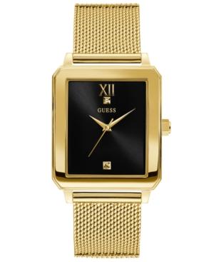 Guess Men's Diamond-accent Gold-tone Stainless Steel Mesh Bracelet Watch 40x35.5mm