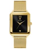 Guess Men's Diamond-accent Gold-tone Stainless Steel Mesh Bracelet Watch 40x35.5mm