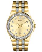 Bulova Men's Crystal Accent Gold-tone Stainless Steel Bracelet Watch 42mm 98b174