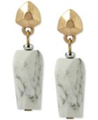 Kenneth Cole New York Gold-tone White Stone Drop Earrings