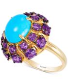 Le Vian Robin's Egg Turquoise (3-1/2 Ct. T.w.) And Grape Amethyst (3-1/3 Ct. T.w.) Ring In 14k Gold