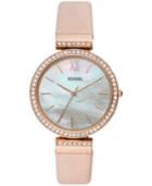Fossil Women's Madeline Blush Leather Strap Watch 38mm
