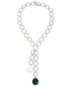 Robert Lee Morris Soho Silver-tone Link & Stone 21-1/2 Lariat Necklace