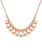 Lucky Brand Rose Gold-tone Blue Stone Statement Necklace
