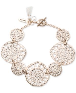 Lonna & Lilly Gold-tone Openwork Disc Link Bracelet