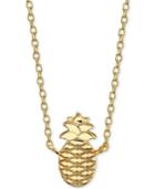 Unwritten Pineapple Pendant Necklace In Gold-tone Sterling Silver