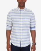 Nautica Men's Classic-fit Stripe Linen-blend Shirt