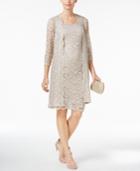 R & M Richards Sequined Lace Popover Dress & Jacket