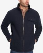 Weatherproof Vintage Men's Melange Fleece-lined Full-zip Sweater