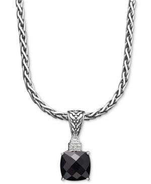 Balissima By Effy Onyx (5-1/5 Ct. T.w.) And Diamond Accent Pendant In Sterling Silver