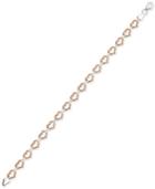 Two-tone Heart Link Bracelet In 10k White & Rose Gold