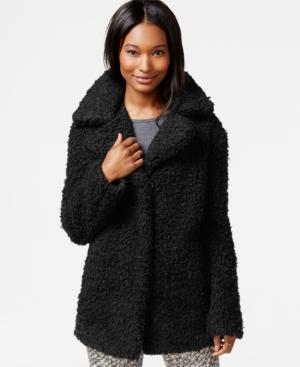 Celebrity Pink Boucle Faux-fur Peacoat