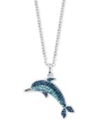 Unwritten Silver-tone Crystal Dolphin Necklace