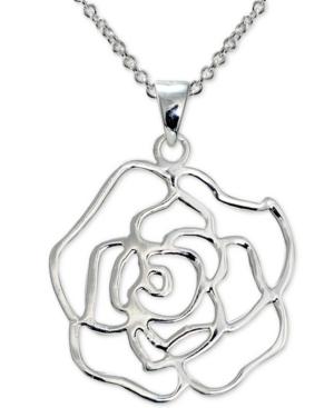 Giani Bernini Rose Pendant Necklace In Sterling Silver, Only At Macy's