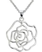 Giani Bernini Rose Pendant Necklace In Sterling Silver, Only At Macy's