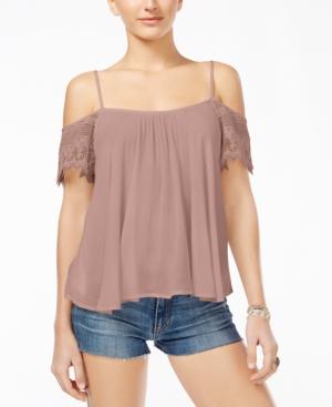 American Rag Crochet-knit-sleeve Top, Only At Macy's