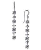 I.n.c. Silver-tone Pave Rondelle Bead Linear Drop Earrings, Created For Macy's