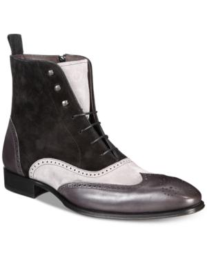 Mezlan Men's Colorblock Wingtip Mixed-media Lace-up Boots, Created For Macy's Men's Shoes