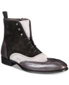Mezlan Men's Colorblock Wingtip Mixed-media Lace-up Boots, Created For Macy's Men's Shoes