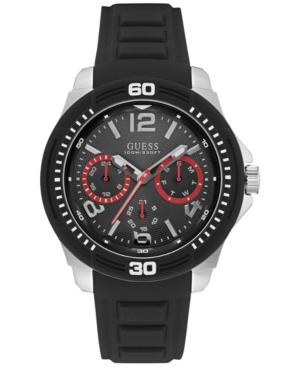 Guess Men's Black Silicone Strap Watch 46mm U0967g1