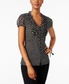 Inc International Concepts Petite Printed Ruffled Blouse, Only At Macy's