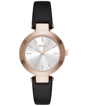 Dkny Women's Stanhope Black Leather Strap Watch 28mm Ny2458