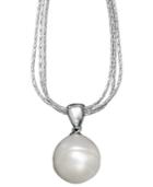 Honora Style Cultured Freshwater Pearl Drop Pendant Necklace In Sterling Silver (12mm)