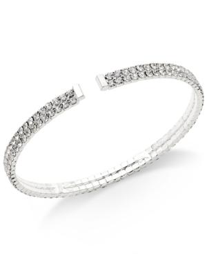 Inc International Concepts Crystal Double Row Cuff Bracelet, Only At Macy's