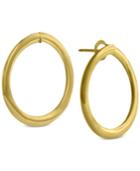 Polished Doorknocker Drop Earrings In 14k Gold