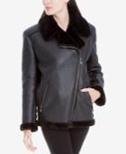Max Studio London Faux-shearling Moto Jacket, Created For Macy's