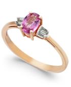 Pink Sapphire (3/4 Ct. T.w.) & Diamond Accent Ring In 14k Rose Gold