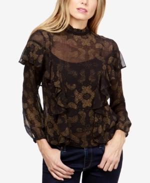 Lucky Brand Sheer Blouson Top