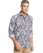 Tasso Elba Men's Big And Tall Long Sleeve Paisley Shirt