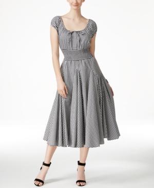 Grace Elements Gingham-print Peasant Dress