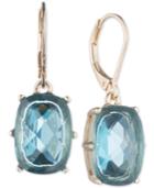 Anne Klein Gold-tone Large Blue Stone Drop Earrings