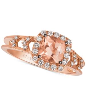 Le Vian Chocolatier Peach Morganite (5/8 Ct. T.w.) & Diamond (1/4 Ct. T.w.) Ring In 14k Rose Gold