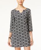 Be Bop Juniors' Printed Split-neck Shift Dress