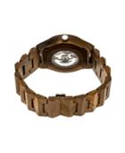 Earth Wood Gobi Automatic Skeleton Wood Bracelet Watch Olive 45mm