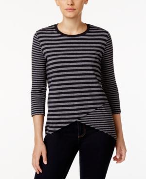 Calvin Klein Performance Striped High-low Hem Top