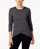 Calvin Klein Performance Striped High-low Hem Top