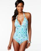 Tommy Bahama Ikat-print Halter One-piece Swimsuit Women's Swimsuit