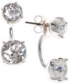 Nine West Silver-tone Crystal Floater Earrings
