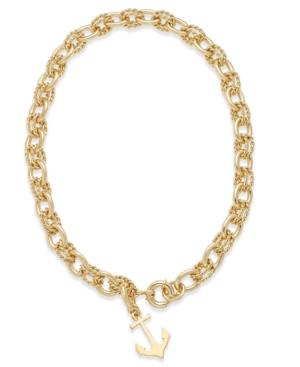Charter Club Gold-tone Fancy Link Anchor Pendant Necklace, Only At Macy's
