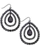 Inc International Concepts Hematite-tone Crystal Orbital Drop Earrings, Only At Macy's