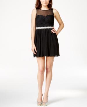 Speechless Juniors' Embellished Illusion Party Dress