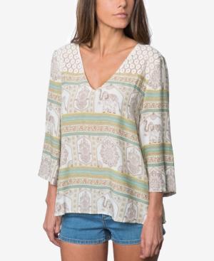 O'neill Juniors' Maggie Printed Three-quarter-sleeve Blouse
